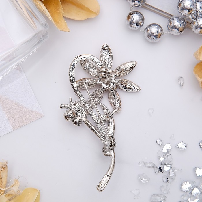 Брошь "Подсолнух", цвет МИКС в серебре