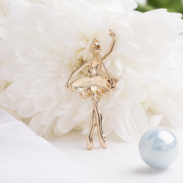 Брошь "Балерина" аронди, цвет радужный в золоте