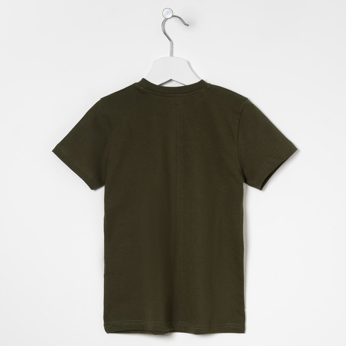 Футболка для мальчика, цвет хаки, рост 110-116 см (32)
