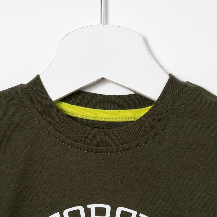 Футболка для мальчика, цвет хаки, рост 140-146 см (40)