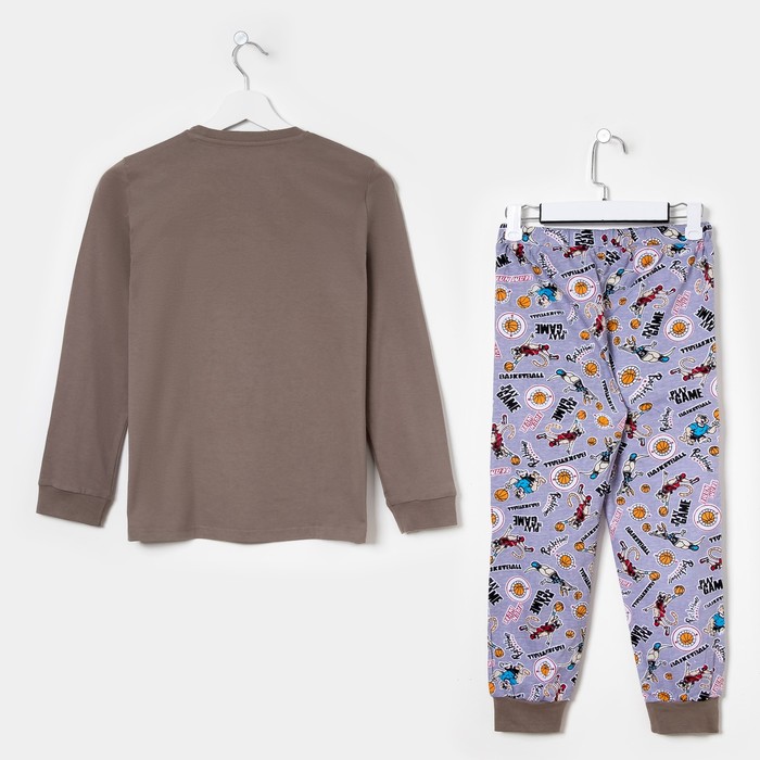 Пижама для мальчика, цвет коричневый, рост 98-104 см (28)