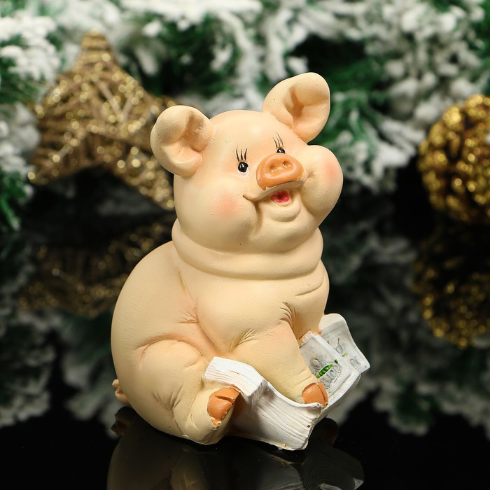 Копилка «Свинка», 9×8.5×11.5 см, полистоун