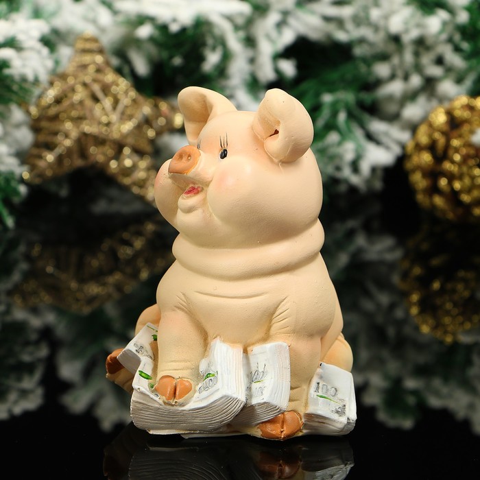 Копилка «Свинка», 9×8.5×11.5 см, полистоун