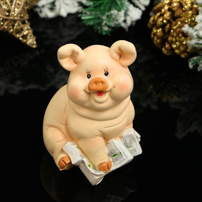 Копилка «Свинка», 9×8.5×11.5 см, полистоун