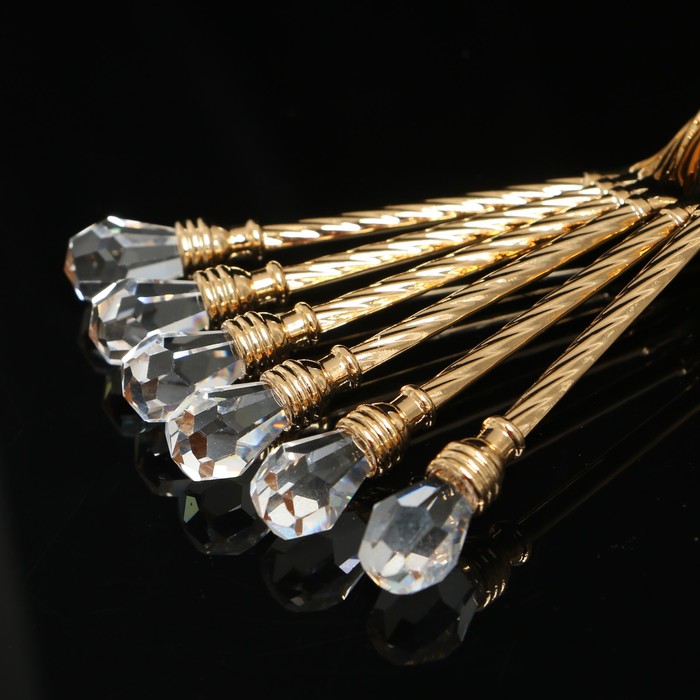 Набор ложек «Венеция», 6 шт, 13 см, с кристаллами Сваровски