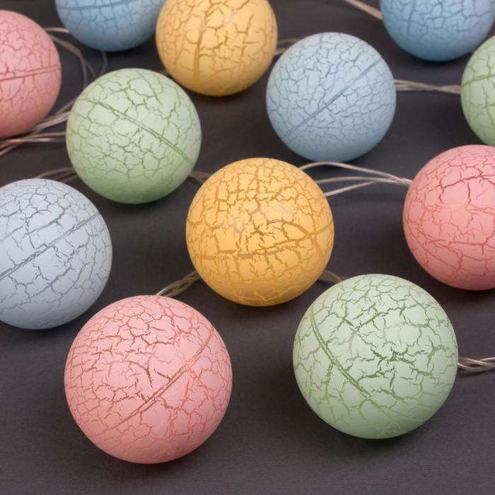 НИТЬ, 4м. с насад. “Шарики цветные”, Н.С. LED-20-220V, 8 режимов, МУЛЬТИ