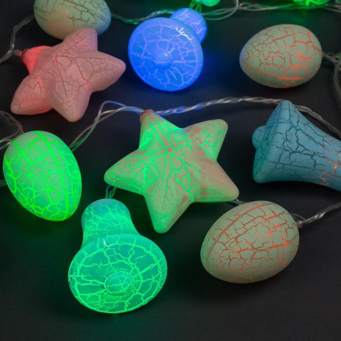 НИТЬ, 4м. с насад. “Новый Год 6”, Н.С. LED-20-220V, 8 режимов, МУЛЬТИ