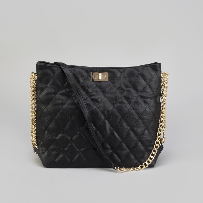 Сумка жен L-3140, 29*11*24, отд на молнии, длин цепь, черный