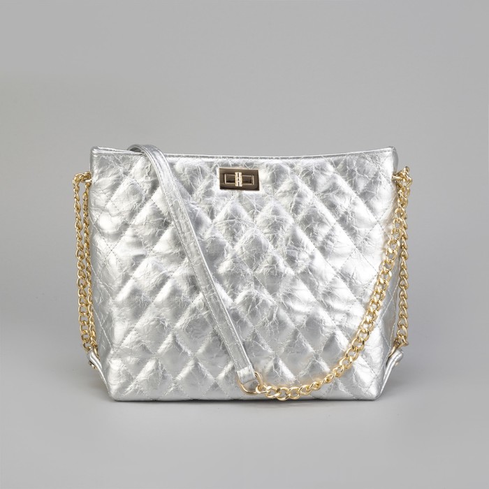 Сумка жен L-3140, 29*11*24, отд на молнии, длин цепь, серый