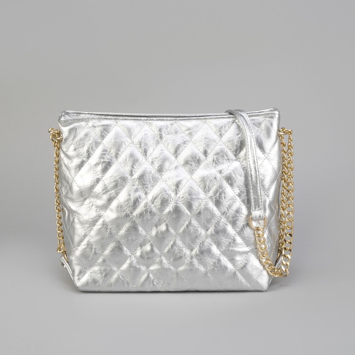 Сумка жен L-3140, 29*11*24, отд на молнии, длин цепь, серый