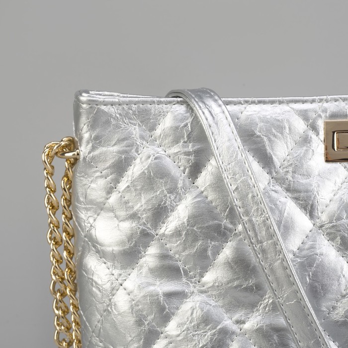 Сумка жен L-3140, 29*11*24, отд на молнии, длин цепь, серый