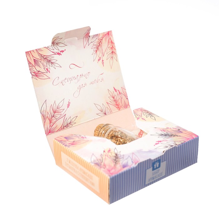 Аромасаше и бутылочка с сухоцветами "Счастья и любви"