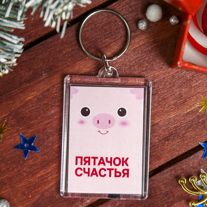 Брелок акрил "Пятачок счастья" 5х3,5 см