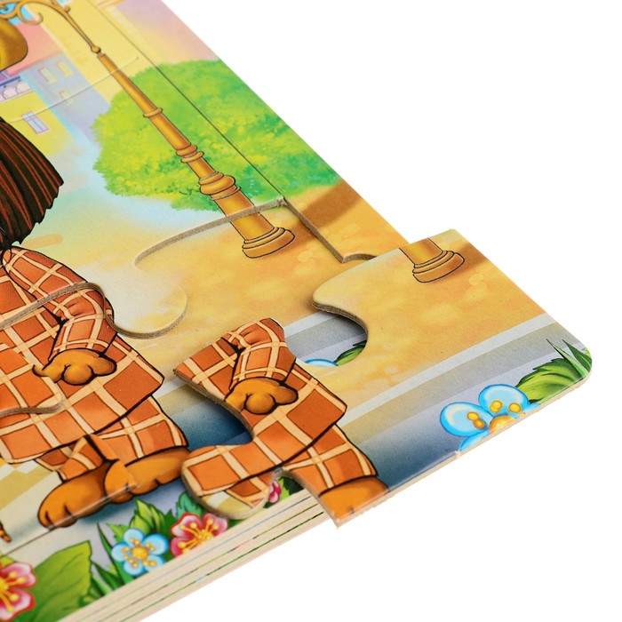 Книга с 6 пазлами на странице. Чебурашка и крокодил гена (160х160мм)