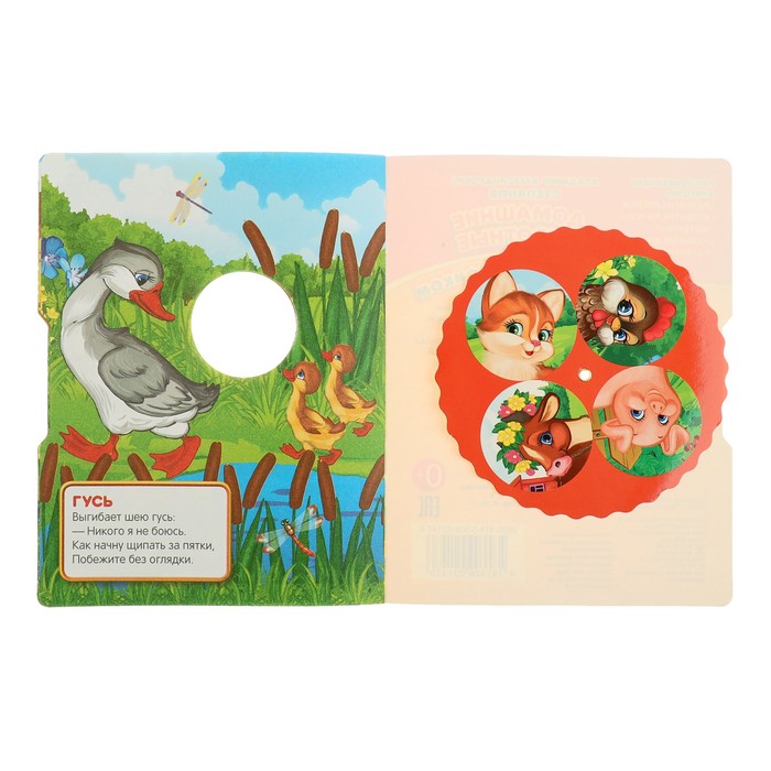 Книжка с колесиком А5. Домашние животные.Степанов В. (165х215мм) 8стр.