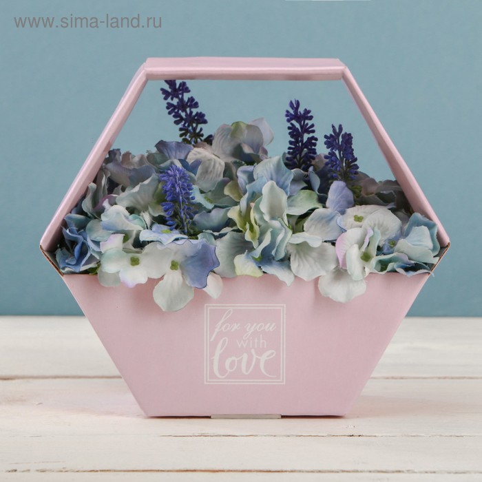 Фигурные Коробка-сота для цветов «С любовью», 23 × 20 см