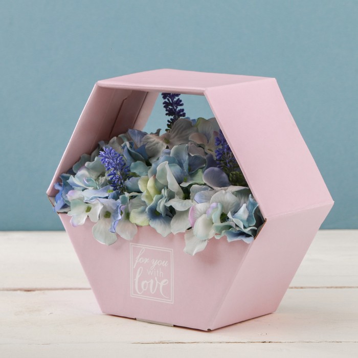Коробка-сота для цветов «С любовью», 23 х 20 см