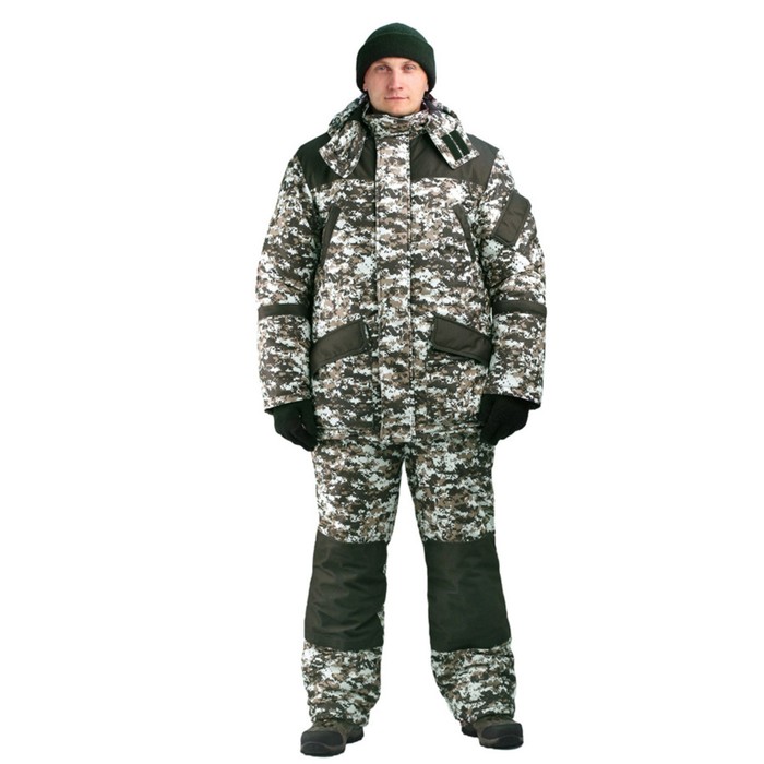 Костюм RedLaika "Горка-Норд", серый пиксель, с подогревом., 48-50, рост 170-176, 6-22 ч, 4400 мАч