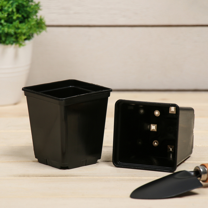 Горшок для рассады, 250 мл (фасовка 50 шт) чёрный