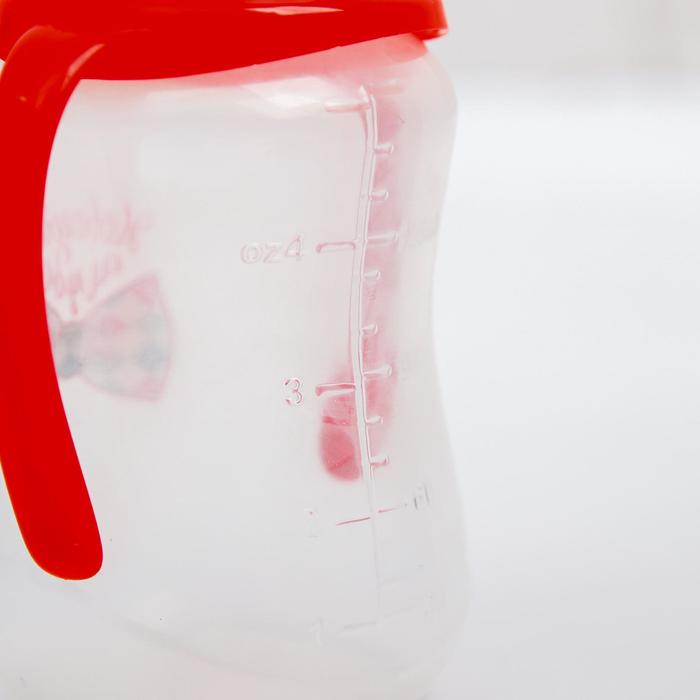 Набор бутылочек для кормления "Новогоднее чудо" 150 и 250 мл, приталенные, цвет красный