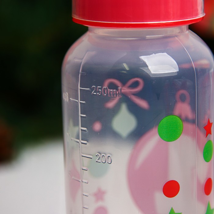 Набор бутылочек для кормления "Первый Новый год" 150 и 250 мл, прямые, цвет красный