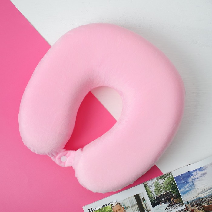 Подголовник MEMORY "Поверь в мечту, люби и путешествуй"розовый