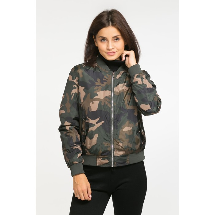 Бомбер женский утеплённый, р.46, цв. милитари