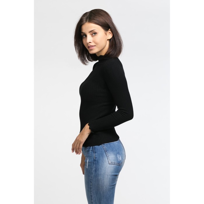 Водолазка ажурный ворот, р.44, цв.чёрный,