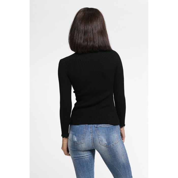 Водолазка ажурный ворот, р.44, цв.чёрный,