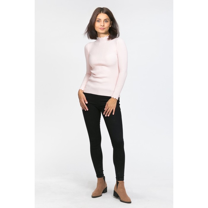 Водолазка ажурный ворот, р.44, цв.розовый,