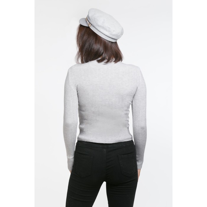 Пуловер с бусинами, р.44, цв.серый,