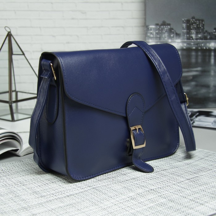 Сумка жен Эльза, 25*6,5*19см, отдел на клапане, регул ремень, синий