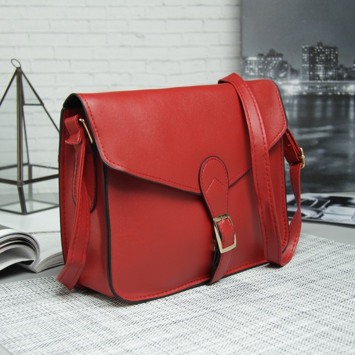 Сумка жен Эльза, 25*6,5*19см, отдел на клапане, регул ремень, красный