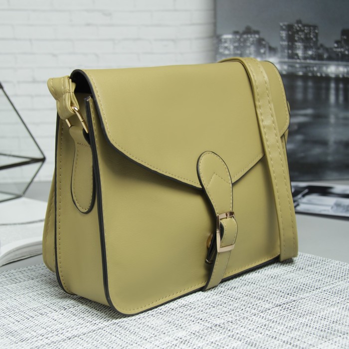 Сумка жен Эльза, 25*6,5*19см, отдел на клапане, регул ремень, бежевый