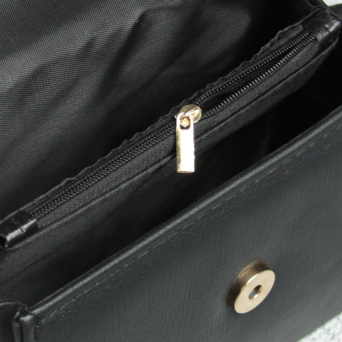 Сумка жен Ушки, 19*7*15,5см, 2 отдела на клапане, регул ремень, черный