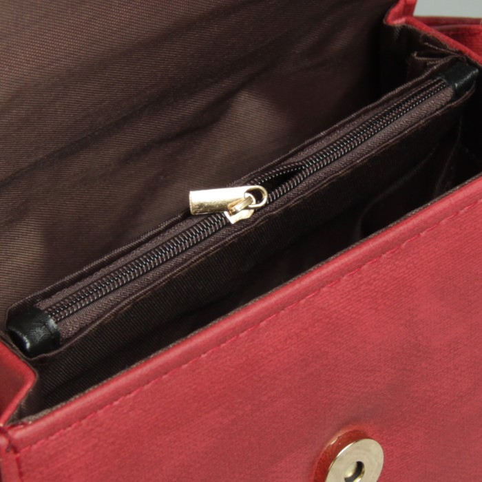 Сумка жен Ушки, 19*7*15,5см, 2 отдела на клапане, регул ремень, красный