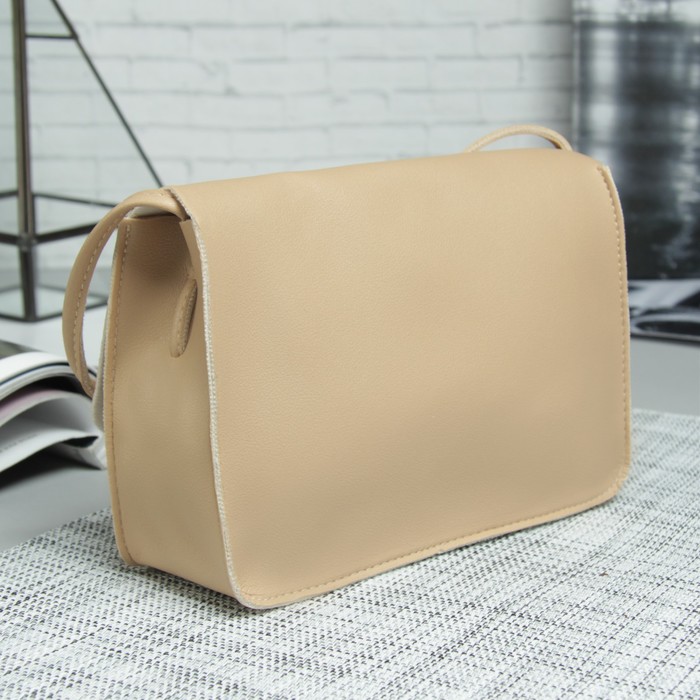 Сумка жен Аманда, 20*5,5*15, отд на клапане, длин ремень, бежевый