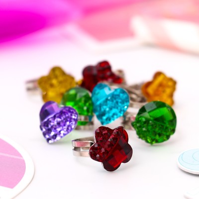 Кольцо детское "Выбражулька" блестящая половинка, форма МИКС, цвет МИКС, безразмерное