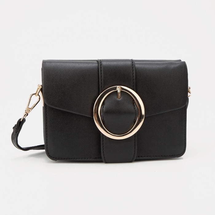 Сумка жен Дуэт, 20*6*13, 2 отд на магнитах, регул ремень, черный