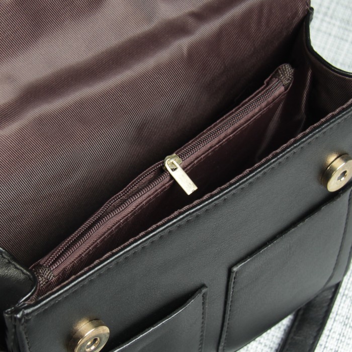 Сумка жен Диана, 21*6*16, 2 отд на магните, 2 н/кармана, регул ремень, черный