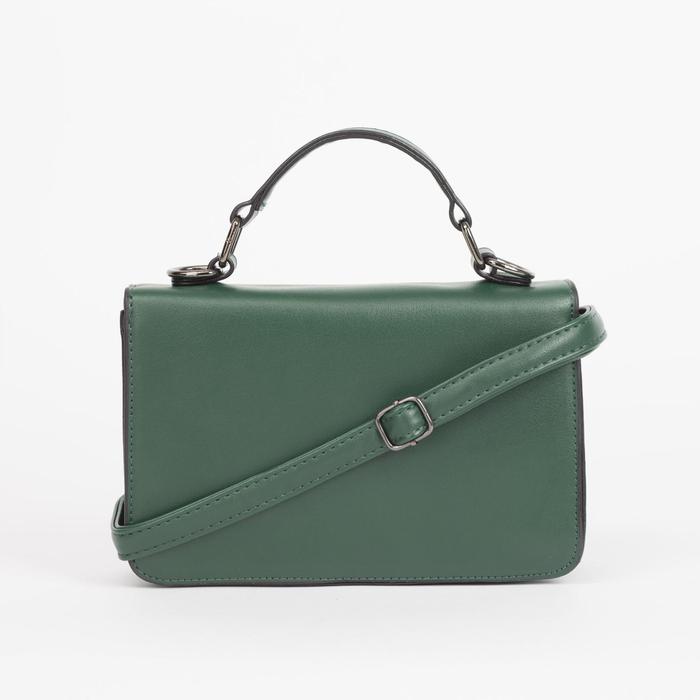 Сумка жен Алина, 22*8*14, 2 отд на магните, регул ремень, зеленый