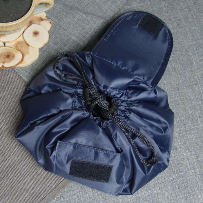 Косметичка-сумочка «Гламур», отдел на шнуре, цвет синий