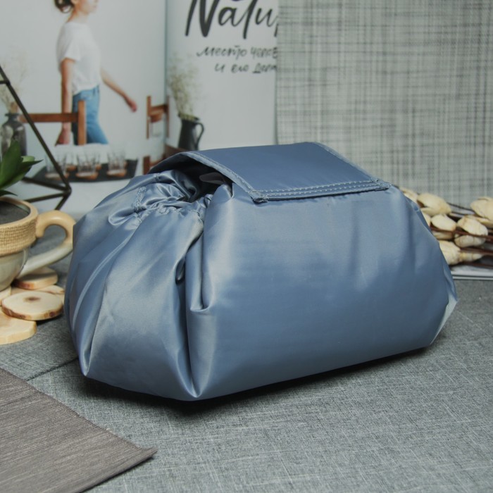 Косметичка-сумочка «Гламур», отдел на шнуре, цвет тёмно-серый