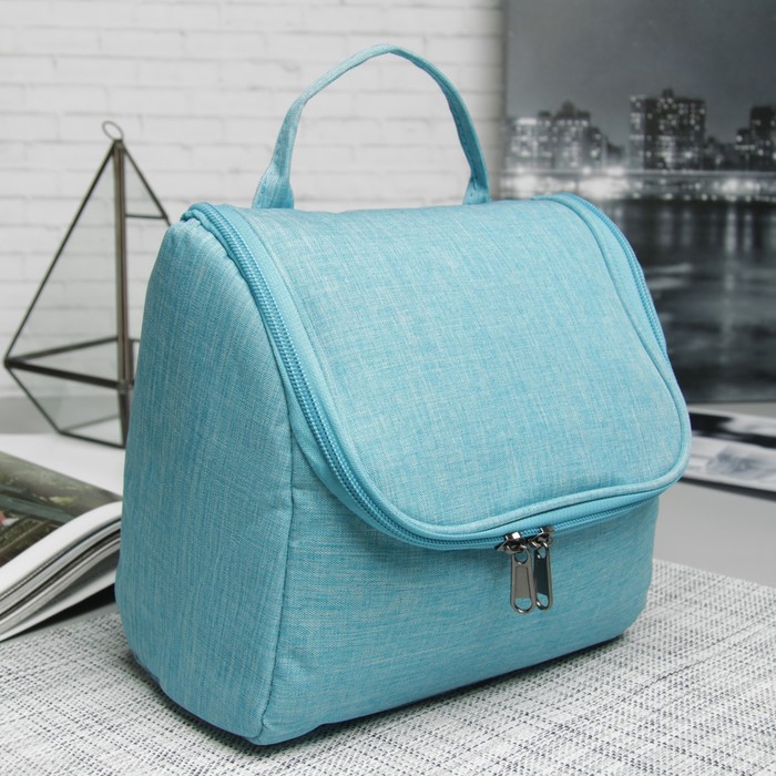 Косметичка-сумка «Отдых», отдел на молнии, крючок, цвет голубой