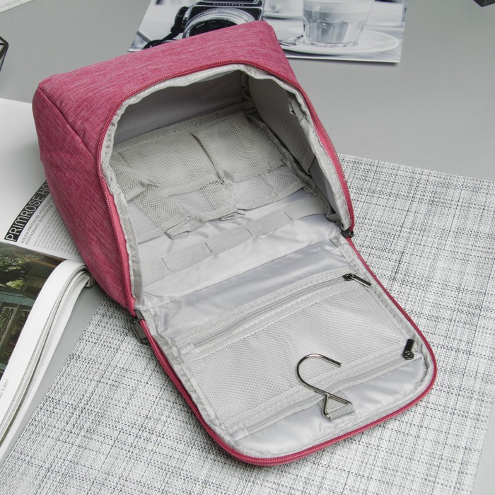 Косметичка-сумка «Отдых», отдел на молнии, крючок, цвет малиновый