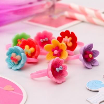 Кольцо детское "Выбражулька" ассорти цветочное с фигурками, форма МИКС, цвет МИКС