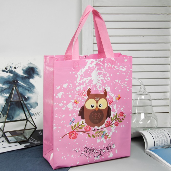 Сумка хоз Совенок, 26*9*33, отд без молнии, розовый