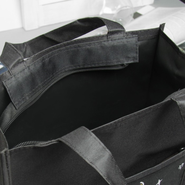 Сумка молод Сова, 28*10*35, отд на молнии, 3 н/кармана, черный