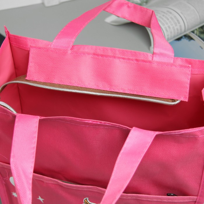 Сумка молод Сова, 28*10*35, отд на молнии, 3 н/кармана, розовый