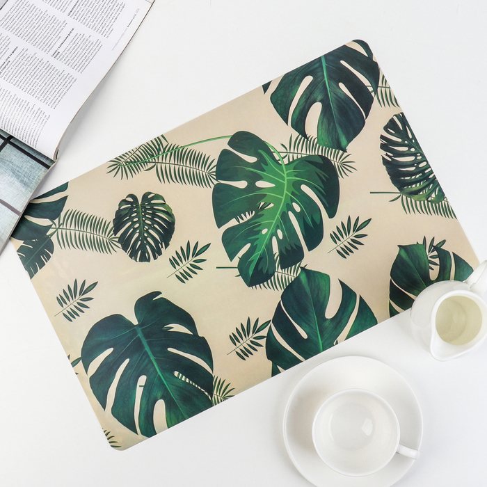 Салфетка кухонная "Экзотические листья" 43х28 см